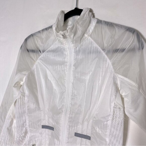 Lululemon Athletica White Run Wild Semi Sheer Partial Mesh Activewear Jacket 4 - Picture 9 of 16
